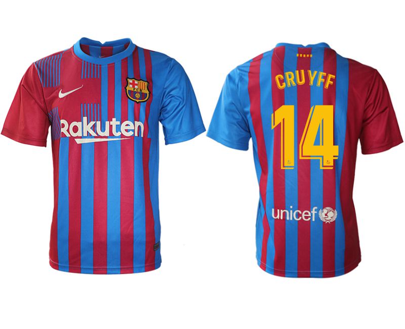 Men 2021-2022 Club Barcelona home aaa version red #14 Nike Soccer Jersey